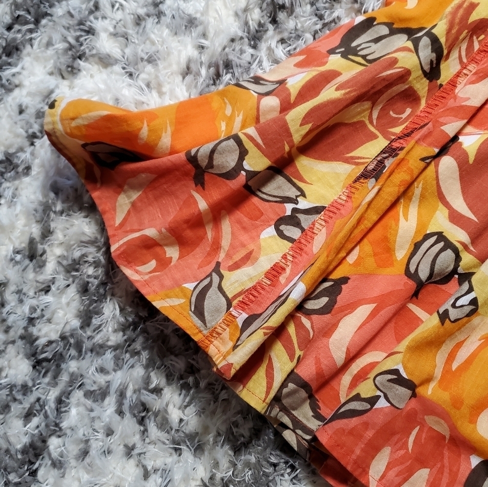 NIC+ZOE Orange And Red Floral Cotton Skirt - Picture 3 of 11